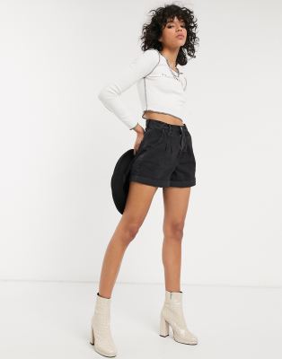 black denim shorts topshop