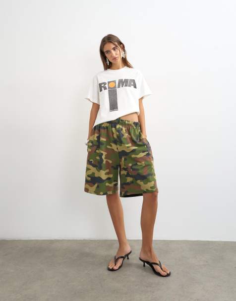 Topshop 'Roma' graphic boxy tee in white - view 1