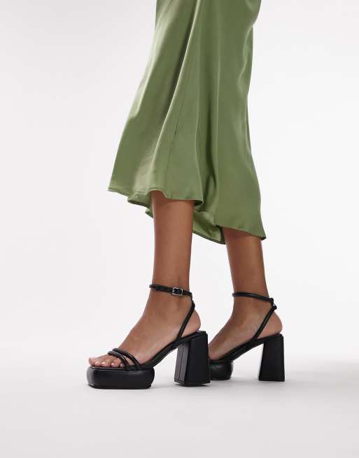 Topshop Romeo two part platform in black