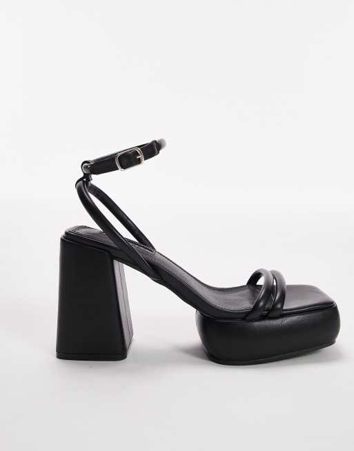 Topshop Romeo two part platform in black