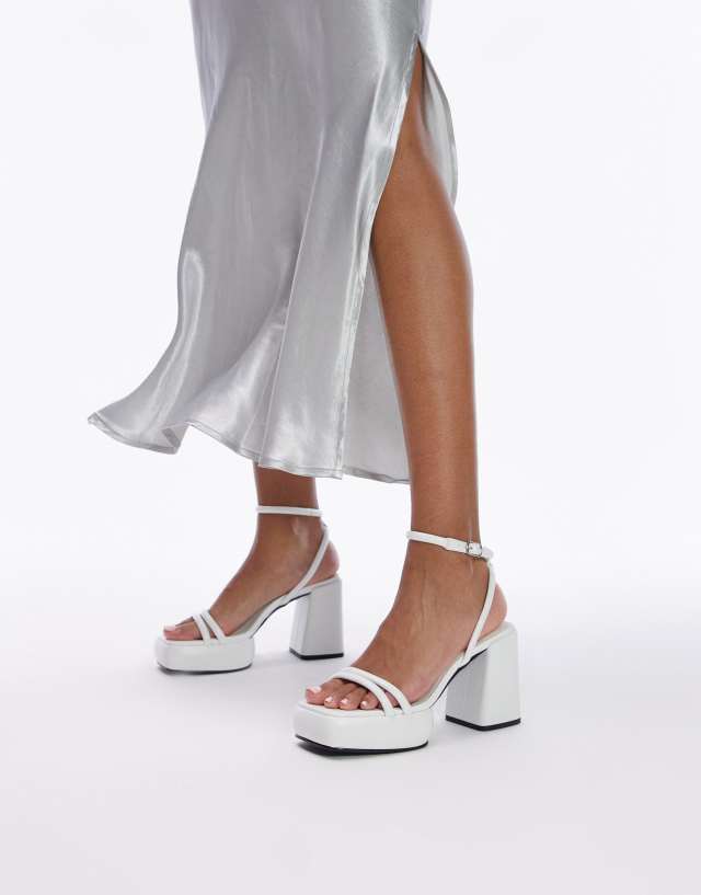 Topshop Romeo two part platform in white