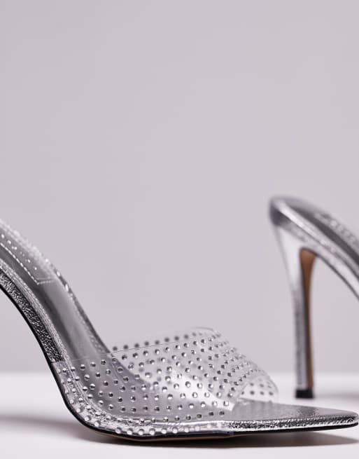 Topshop – Romy – Silverfärgade, utsmyckade klacksandaler, 3 av 4