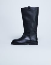 Bottes à Talons Topshop En Daim Noir - Occasion - Talon Moyen (5-7.5 Cm) - Bout Rond