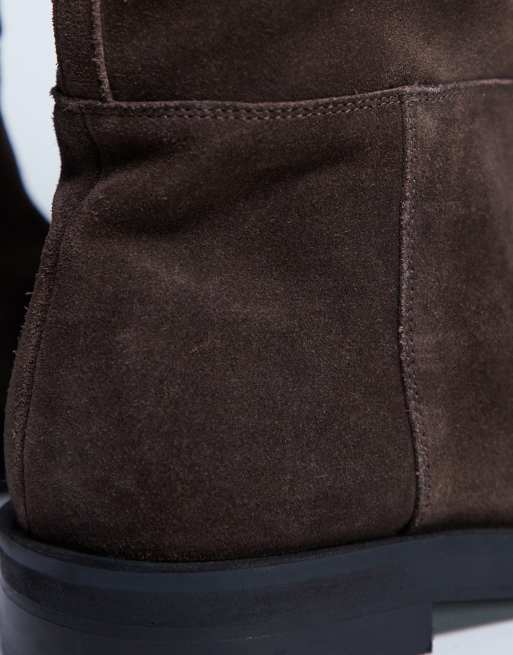 Topshop – Rory – Reitstiefel aus echtem Wildleder in Schokobraun, 4 von 4