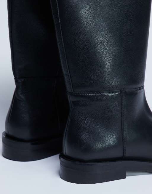 Topshop - Rory - Stivali da equitazione in vera pelle neri, 2 di 4