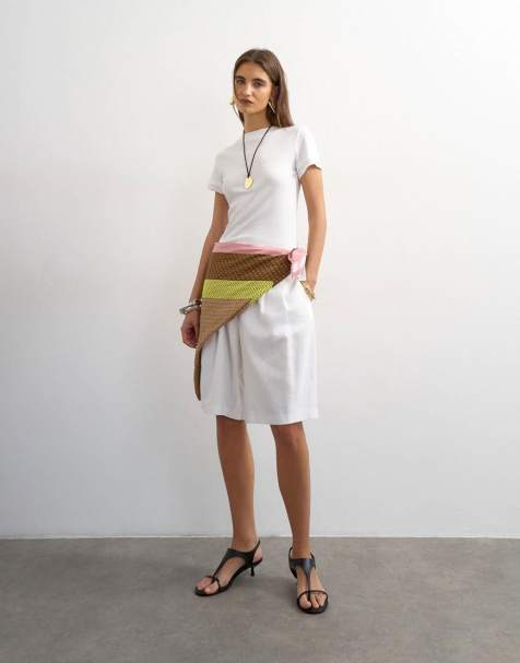 Topshop – Rosa midjeskärp med geometriskt mönster - view 1