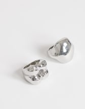 Topshop Rose 2 pack waterproof stainless steel ring in silver