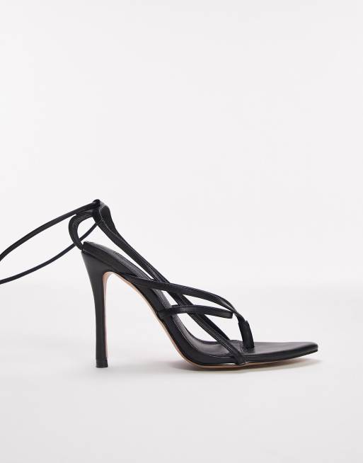 Strippy black 2025 heeled sandals