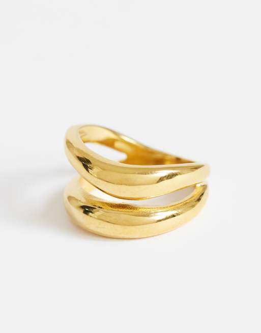 Topshop – Rosie – Goldfarbener Ring aus wasserfestem Edelstahl, 2 von 3