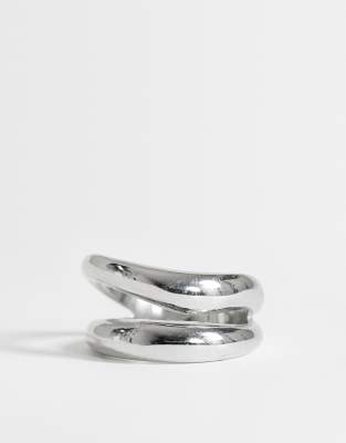 Водонепроницаемое кольцо из нержавеющей стали Topshop Rosie в серебристом цвете silver