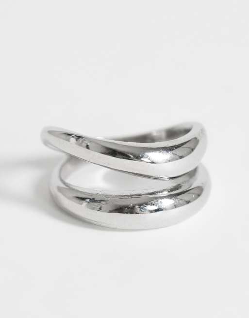 Topshop Rosie waterproof stainless steel ring in silver, 2 of 3