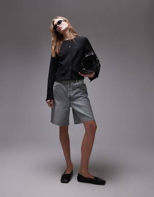 TOPSHOP ROUND NECK COLLARLESS BLAZER 
