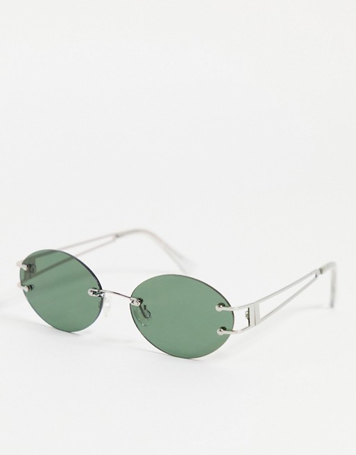 Topshop Round Rimless Sunglasses with Smoke Lense