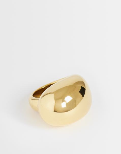 Topshop – Roy – Asymmetrischer Ring aus wasserfestem Edelstahl in Goldoptik - view 1
