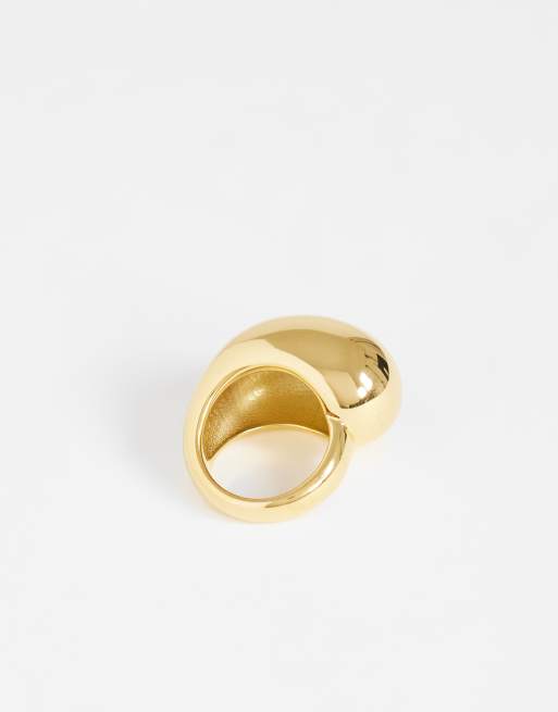 Topshop - Roy - Guldfarvet asymmetrisk ring i vandtæt rustfrit stål, 3 af 3
