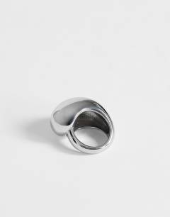 Model wearing Roy waterproof stainless steel asymmetric ring in silver
