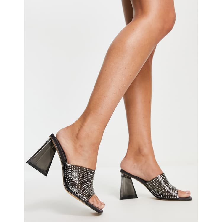 Block heel 2024 perspex mules