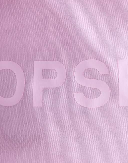 Topshop – Różowa duża płócienna torba typu tote, 3 z 4