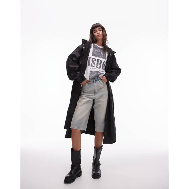 Topshop sequin rain mac top