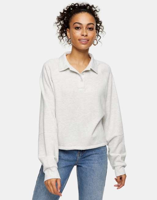 Topshop rubgy lounge sweat in grey marl