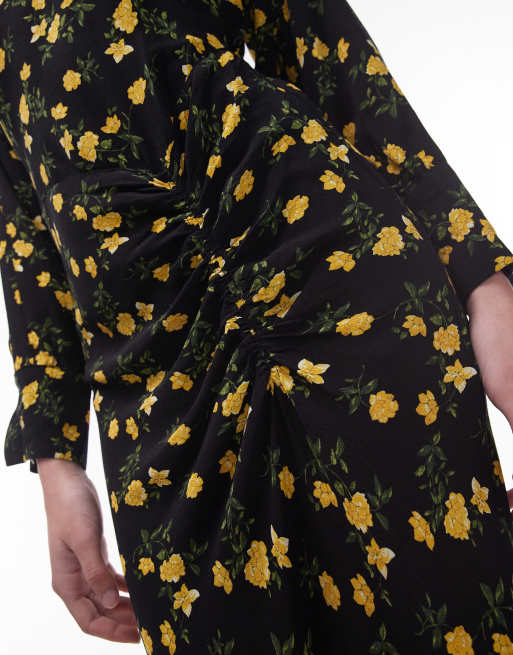 Black and yellow floral dress best sale