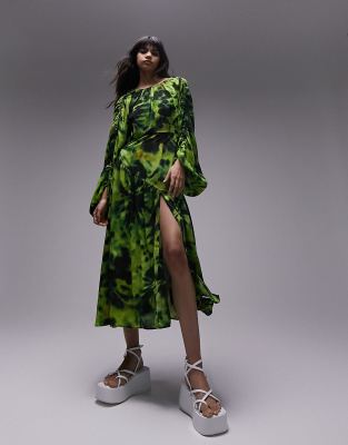 Topshop lime 2025 green dress