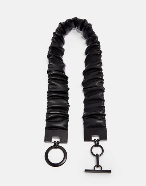 Chain Belt Topshop Leather Belt Topshop Ruched Belt In Black ASOS