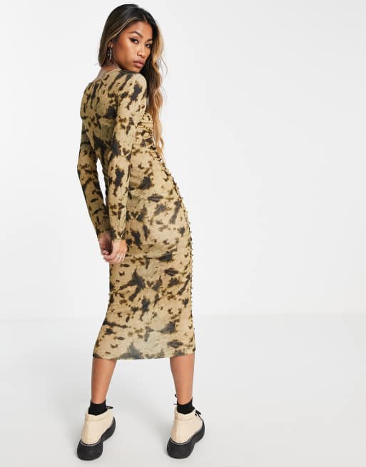 Topshop snake hotsell print midi dress