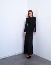 Topshop ruched front drop waist maxi dress in black