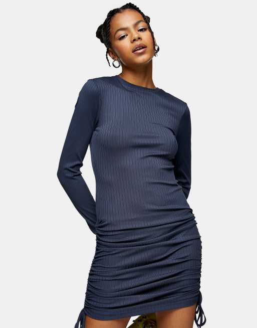 Navy best sale ribbed dress