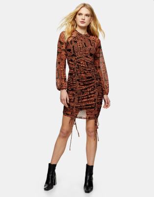 Topshop ruched mini outlet dress