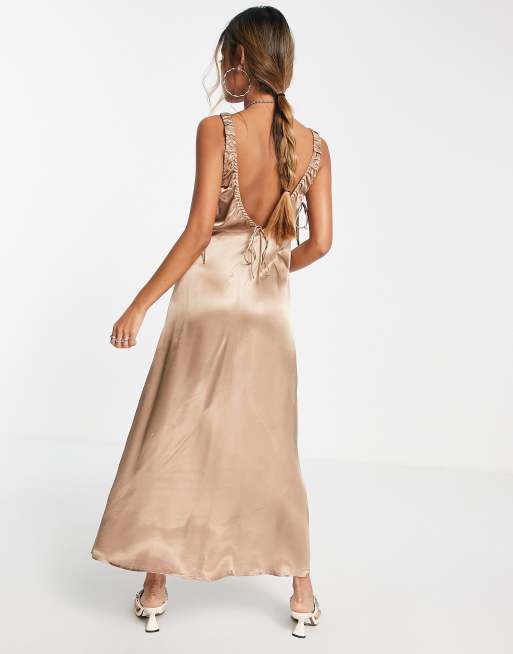 Topshop gold clearance slip dress