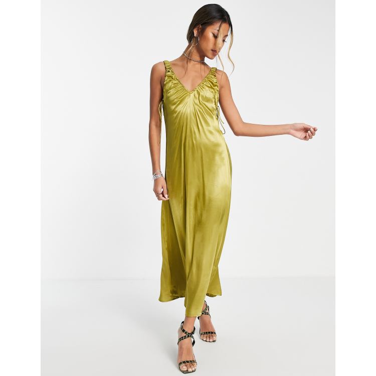 Topshop gold outlet slip dress