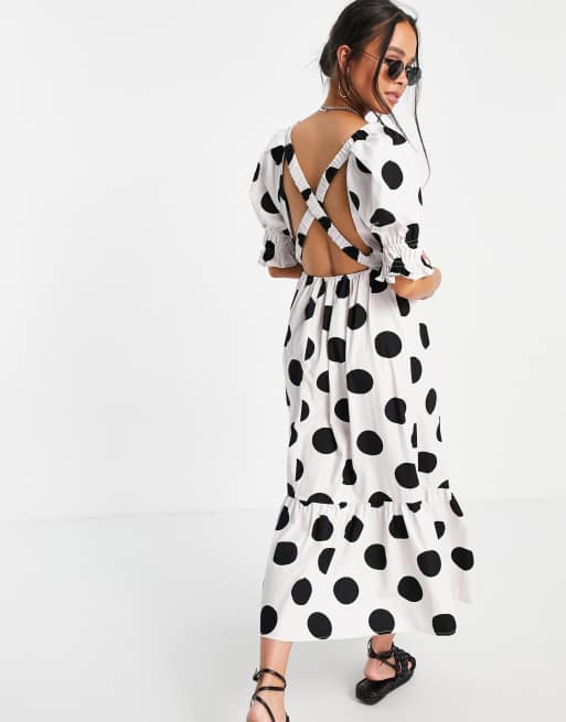 Black and white spotty dress clearance topshop