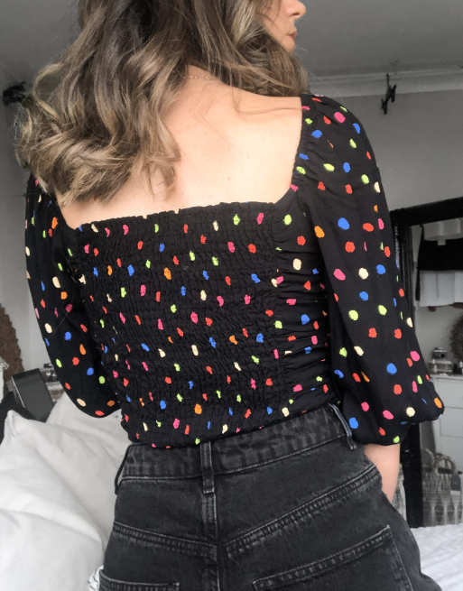 Topshop polka dot outlet top