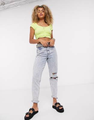 topshop yellow crop top