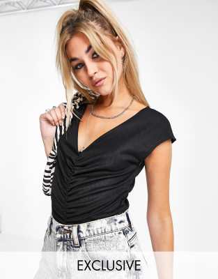 topshop ruched bodysuit
