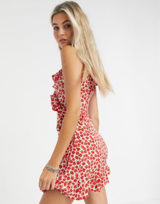 topshop mini ruffle slip dress