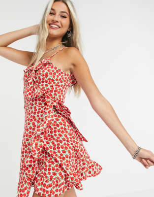 topshop mini ruffle slip dress