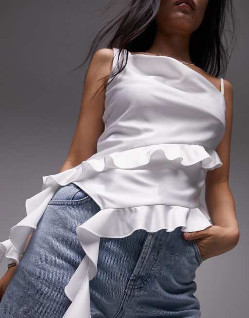 Topshop ruffle sales top