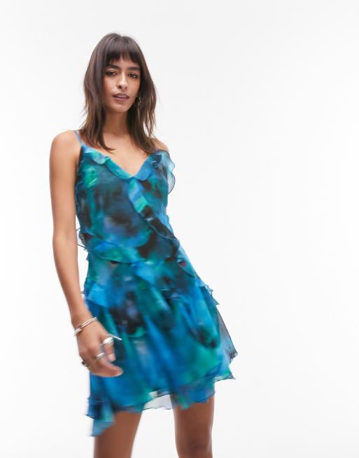 Topshop mini ruffle slip dress discount
