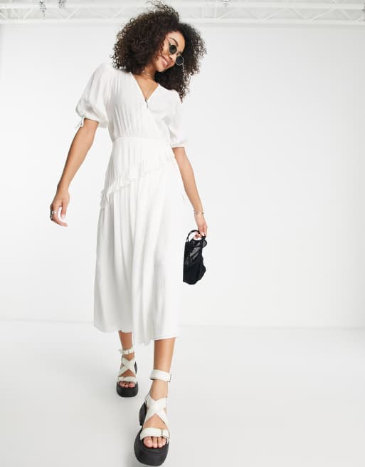 Topshop white midi discount dress