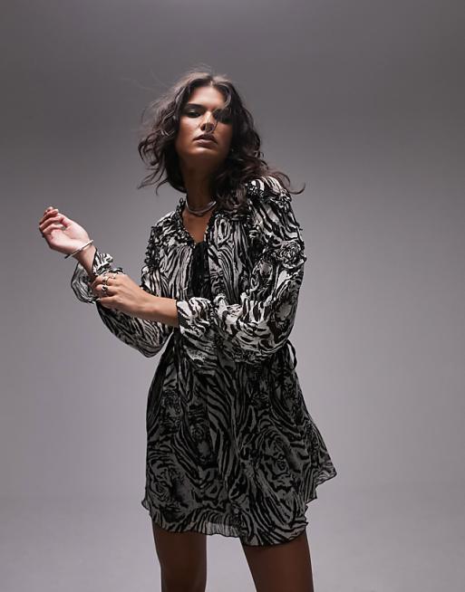 tiger print mini dress Bardot Open Back Hotfix Beach In Multi | EGO US simply switch up your accessories to create distinctly different looks Topshop ruffle v neck mini