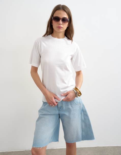 Topshop - Ruimvallend T-shirt in wit - view 1