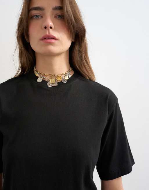 Topshop - Ruimvallend T-shirt in zwart, 4 van 4