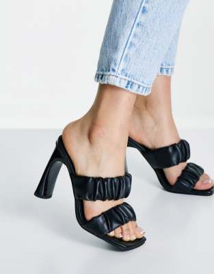 Topshop Rumi high ruched mule in black