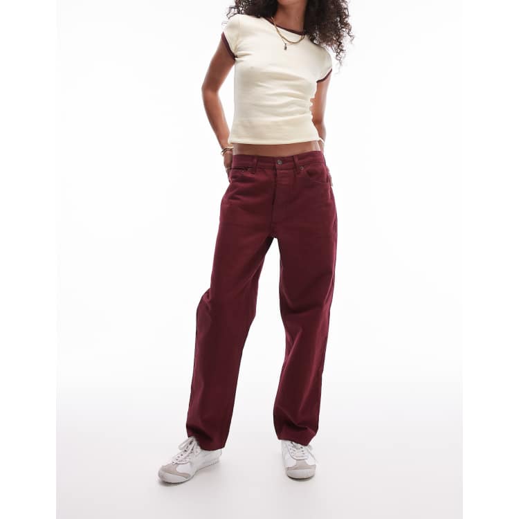 Topshop Runway Jean a taille mi haute Bordeaux ASOS