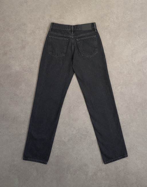 Topshop - Runway - Jeans dritti a vita medio alta nero slavato, 8 di 8