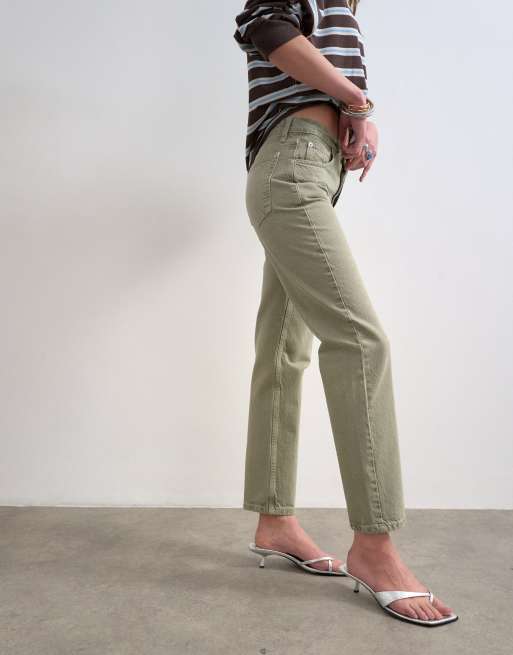 Topshop - Runway - Jeans dritti kaki slavato a vita media, 3 di 7