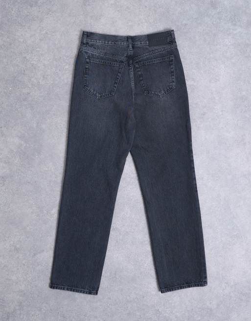 Topshop - Runway - Jeans dritti nero slavato a vita medio alta, 7 di 7